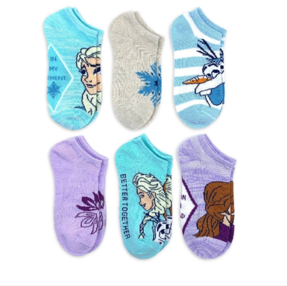 Disney Frozen 2 Girl's No Show Socks | 10 1/2-4 | Multi - Picture 1 of 7
